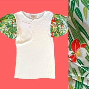 Flora Bea New York City Top Shirt tropical Boutique size Small Tahiti